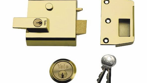 Yale Locks P1 Double Security Nightlatch Brasslux Finish 60 mm Backset Visi Pack