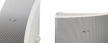 Yamaha All Weather Outdoor / Indoor Wall Mountable Natural Sound 120 Watt 2 Way Acoustic Suspension Speakers, Set of 2, White