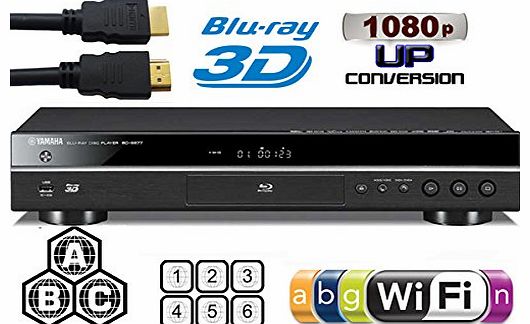 NEW YAMAHA CODEFREE BD-S677 SA-CD - Wi-Fi - 2D/3D - Blu-Ray Disc Player MultiZone Region Code Free DVD 012345678 PAL/NTSC BD A/B/C. DivX XviD AVI and MKV Playback and Support. 100~240V 50/60Hz comes w