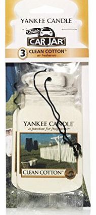 Yankee Candle Clean Cotton Car Jar Bonus 3 Pack Air Freshener - Yankee Candle