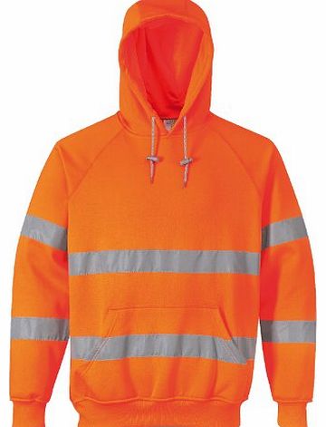 Yarmo Portwest B304 Orange Hi-Vis or Hi-Viz Hooded Sweatshirt Hoodie Hoody Small - 2XL (XL 46-48`` Chest)