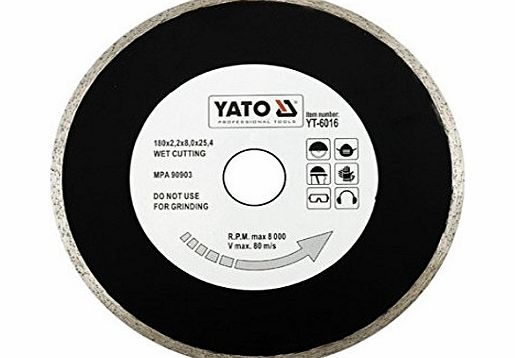 Yato professional tile diamond disc blade 180x25.4 wet cutting (YT-6016)