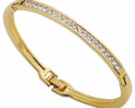 YAZILIND  Bangle Gold Plated Bangle with Diamante Crystal Bracelet Diameter:2.2In
