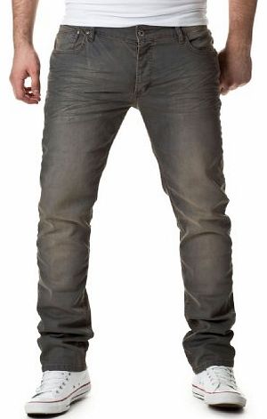 Yazubi Designer Mens Jeans Standard Fit Straight Jeans , dark gray, W29/L34