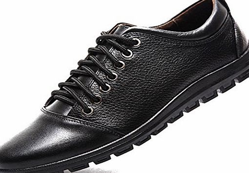 Yc Top Fashion Mens Shoes Genuine Leather Business Casual Shoes Size 9 UK Black