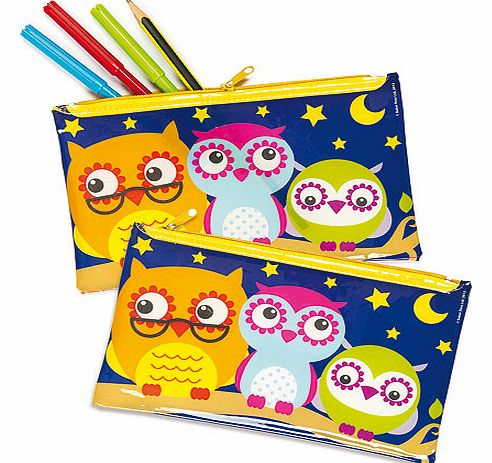 Yellow Moon 3 Little Owls Pencil Cases - Pack of 3