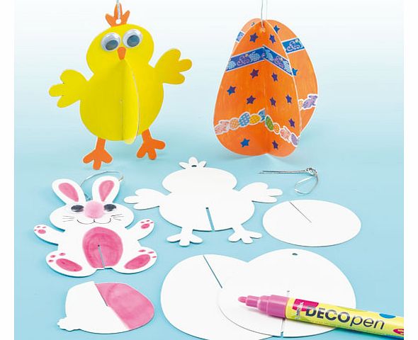 3D Easter Decorations - Pack of 12