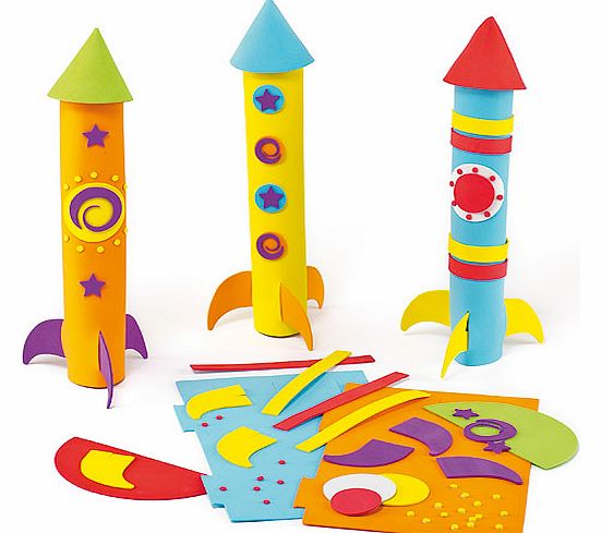 Yellow Moon 3D Foam Rocket Kits - Pack of 3