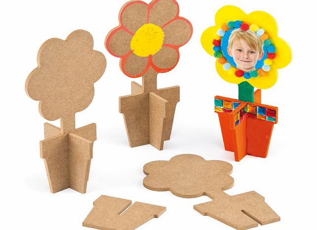 Yellow Moon 3D Wooden Flowers - Pack of 3