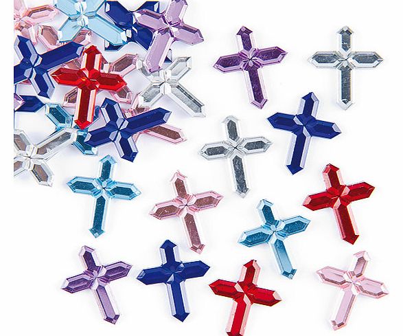 Acrylic Cross Gems - Pack of 200