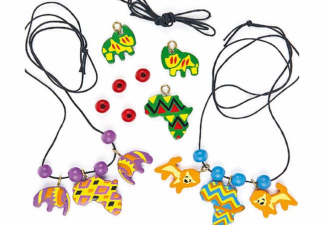 Yellow Moon African Wooden Necklace Kits - Pack of 6