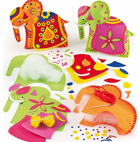 Yellow Moon Ambari Elephant Cushion Sewing Kits - Pack of 2