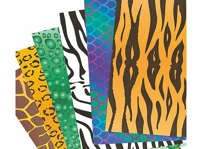 Yellow Moon Animal Print Paper Sheets - Pack of 40