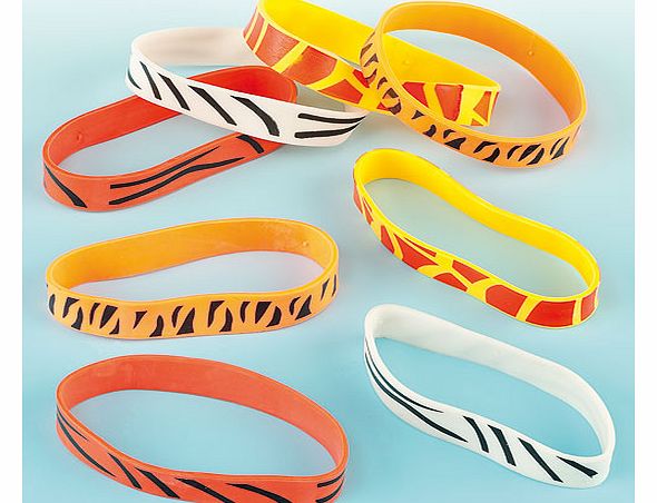 Yellow Moon Animal Print Wrist Bands - Pack of 12