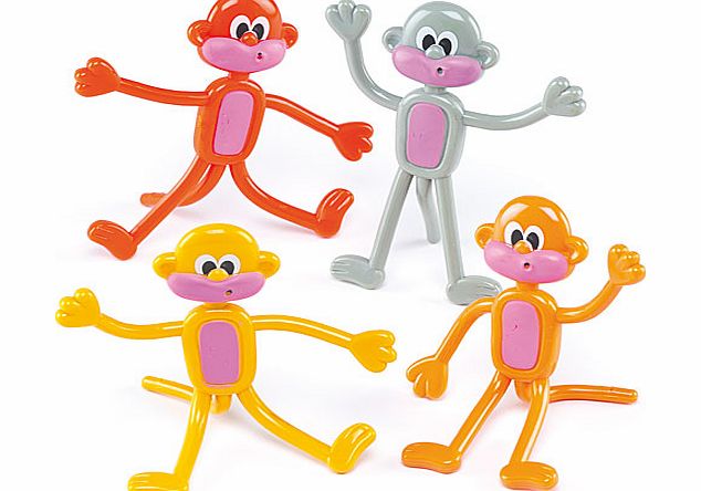 Yellow Moon Bendy Monkeys - Pack of 4