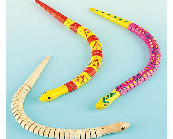 Yellow Moon Bendy Wooden Sneaky Snakes - Pack of 3