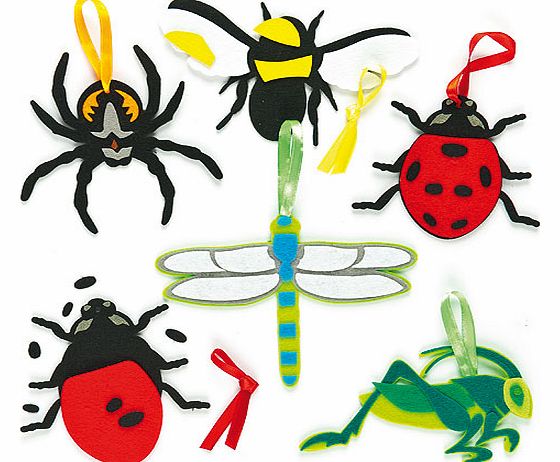 Yellow Moon British Insects Felt Hanging Decorations - Pack