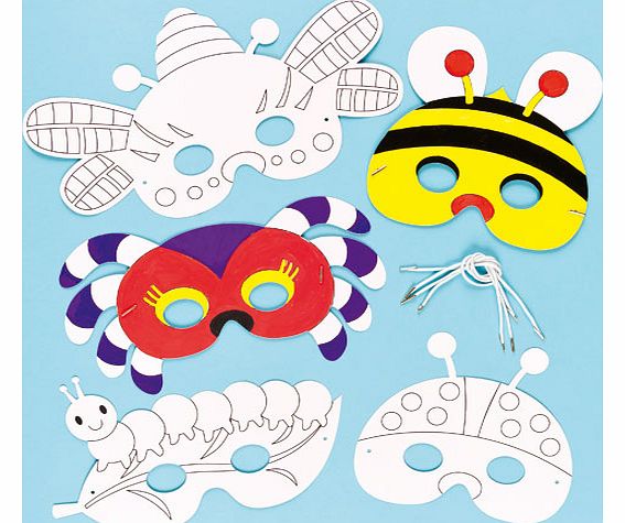 Yellow Moon Bug Colour-in Masks - Pack of 6