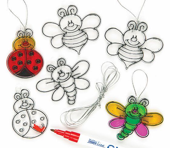 Yellow Moon Bug Mini Suncatcher Decorations - Pack of 12