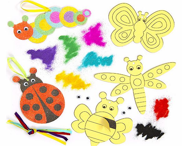 Yellow Moon Bug Sand Art Decorations - Pack of 5