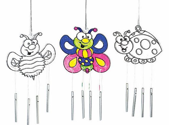 Yellow Moon Bug Suncatcher Windchimes - Pack of 3