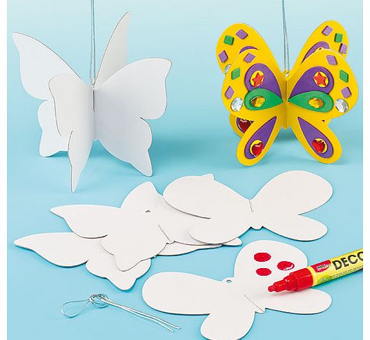 Yellow Moon Butterfly 3D Decorations - Pack of 12