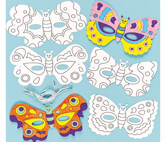 Yellow Moon Butterfly Colour-in Masks - Pack of 6
