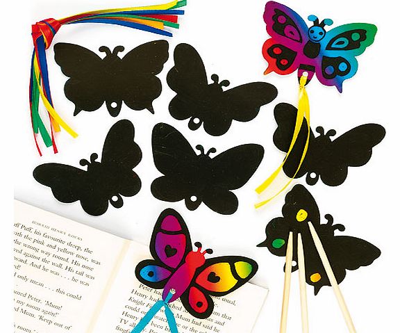 Butterfly Scratch Art Bookmarks - Pack of 12