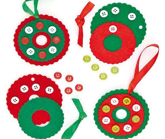 Yellow Moon Button Wreath Decorations - Pack of 6