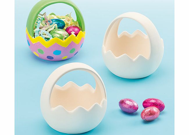 Yellow Moon Ceramic Egg Baskets - Box of 4