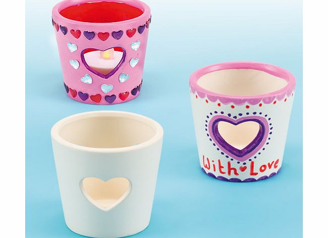 Ceramic Heart Tealight Holders - Box of 4