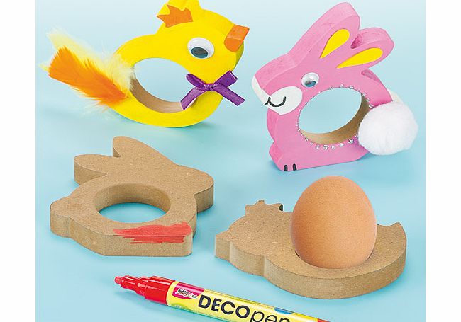 Chick  Bunny Wooden Egg Holders - Pack of 4