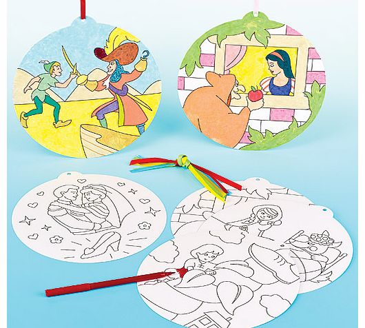 Yellow Moon Childrens Story Colour-in Decorations - Pack of 6