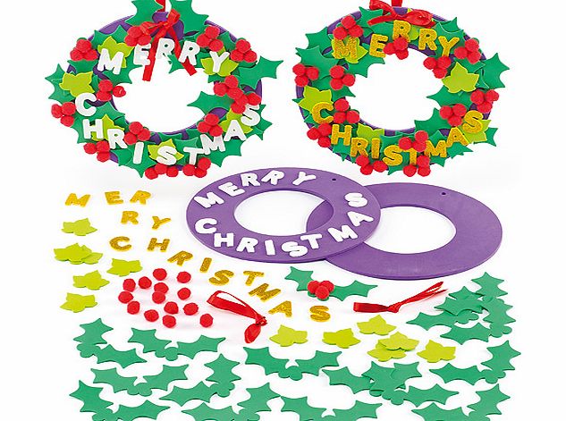 Christmas Foam Wreath Decorations - Pack of 2
