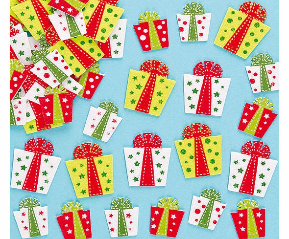 Yellow Moon Christmas Present Felt Stickers - Pack of 80
