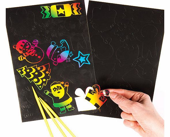 Christmas Scratch Art Stickers - Pack of 72