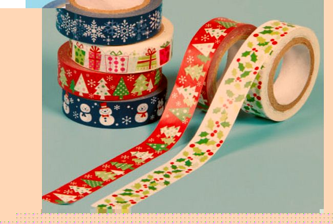 Christmas Self-Adhesive Tapes - Pack of 6