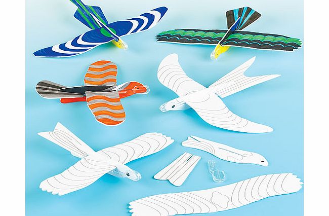 Yellow Moon Colour-in Bird Gliders - Pack of 6