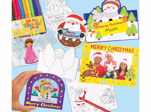 Colour-in Christmas Card Making Pack - Each