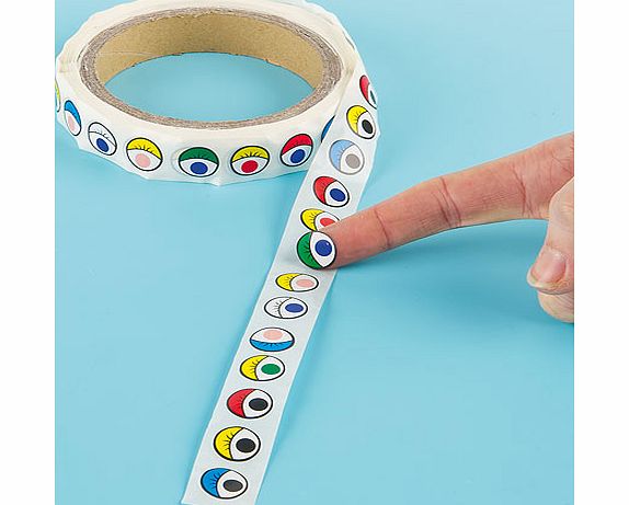 Coloured Eye Stickers - Roll of 1000