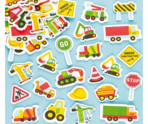 Construction Foam Stickers - Pack of 100
