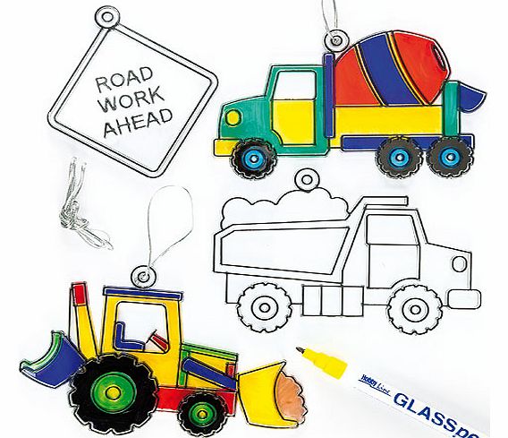 Yellow Moon Construction Suncatcher Hanging Decorations -