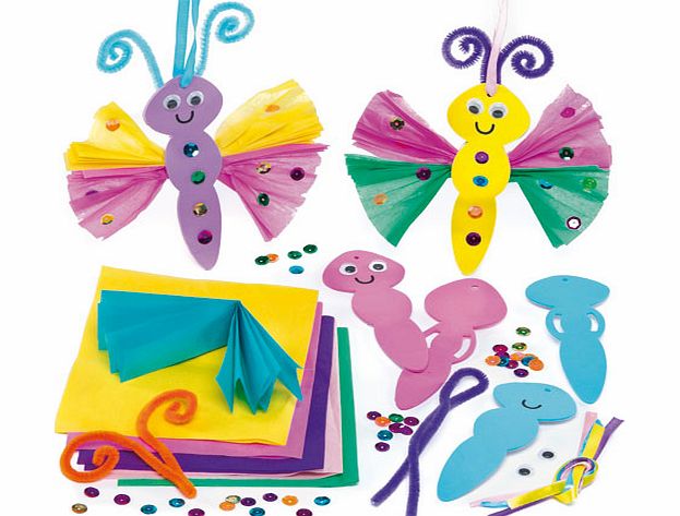 Crinkle Butterfly Decorations - Pack of 4