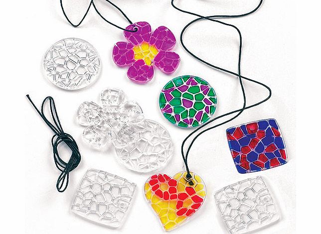 Yellow Moon Crystal Mosaic Pendant Necklaces - Pack of 12