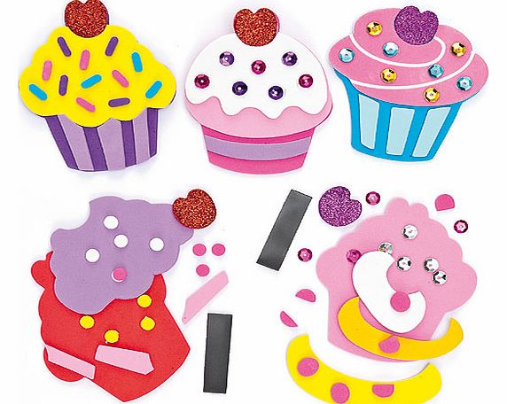 Yellow Moon Cupcake Foam Magnet Kits - Pack of 5