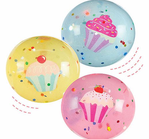 Yellow Moon Cupcake Glitter Jet Balls - Pack of 6