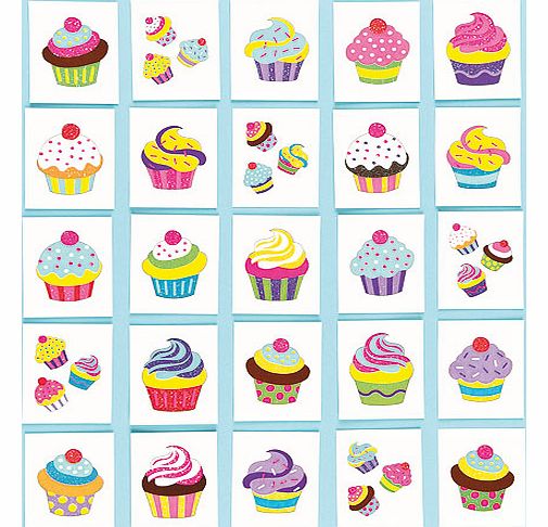 Yellow Moon Cupcake Glitter Tattoos - Pack of 24