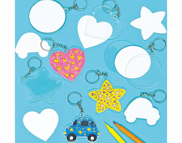 Yellow Moon Design a Funky Keyring Pack - Pack of 8