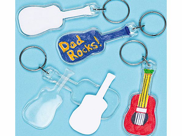 Yellow Moon Design a Guitar Keyring - Pack of 6