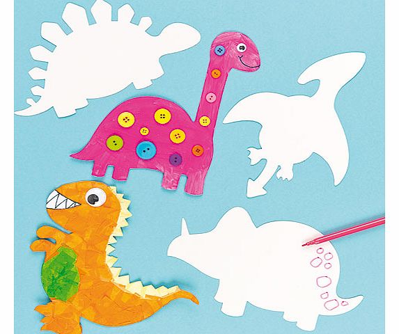 Yellow Moon Dinosaur Card Shapes - Pack of 10